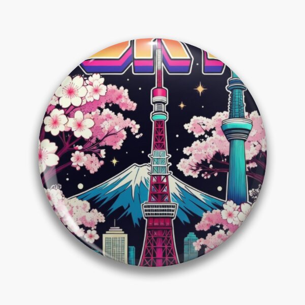 Item preview, Tokyo Japan Synthwave Cherry Blossom Travel Graphic designed and sold by PACS0011.
