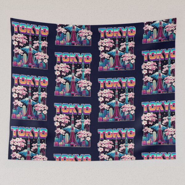 Item preview, Tokyo Japan Synthwave Cherry Blossom Travel Graphic designed and sold by PACS0011.