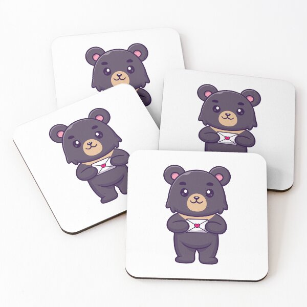 Item preview, Cute Black Bear Holding Love Letter Cartoon designed and sold by Julieneilw.