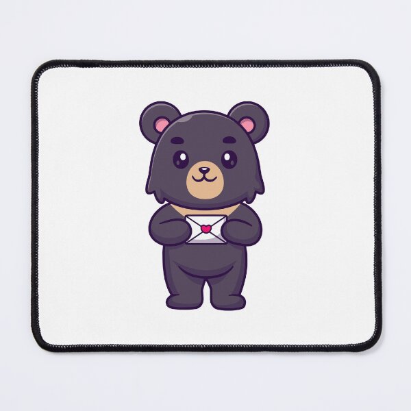 Item preview, Cute Black Bear Holding Love Letter Cartoon designed and sold by Julieneilw.