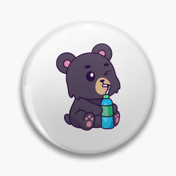 Item preview, Cute Black Bear Drinking Soda Water Cartoon designed and sold by Julieneilw.