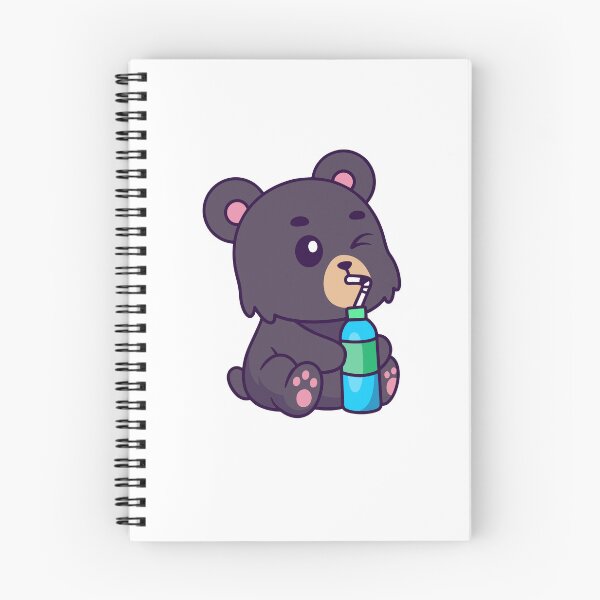 Item preview, Cute Black Bear Drinking Soda Water Cartoon designed and sold by Julieneilw.