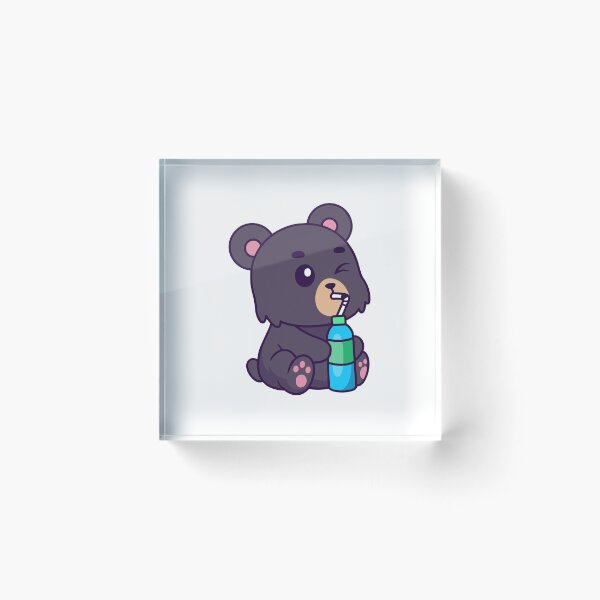 Item preview, Cute Black Bear Drinking Soda Water Cartoon designed and sold by Julieneilw.