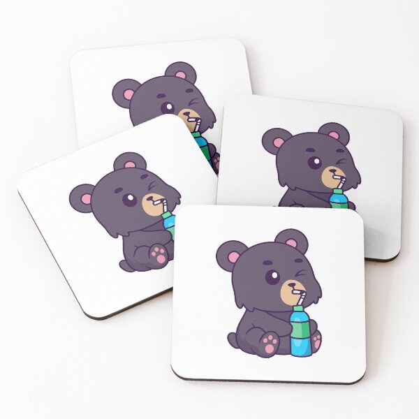 Item preview, Cute Black Bear Drinking Soda Water Cartoon designed and sold by Julieneilw.