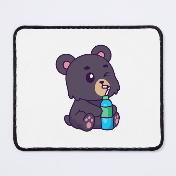 Item preview, Cute Black Bear Drinking Soda Water Cartoon designed and sold by Julieneilw.