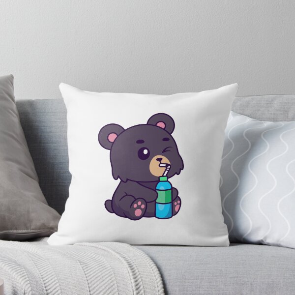 Item preview, Cute Black Bear Drinking Soda Water Cartoon designed and sold by Julieneilw.