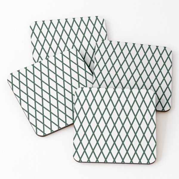 Item preview, White And Forest Green Lattice Pattern designed and sold by pattern-archive.