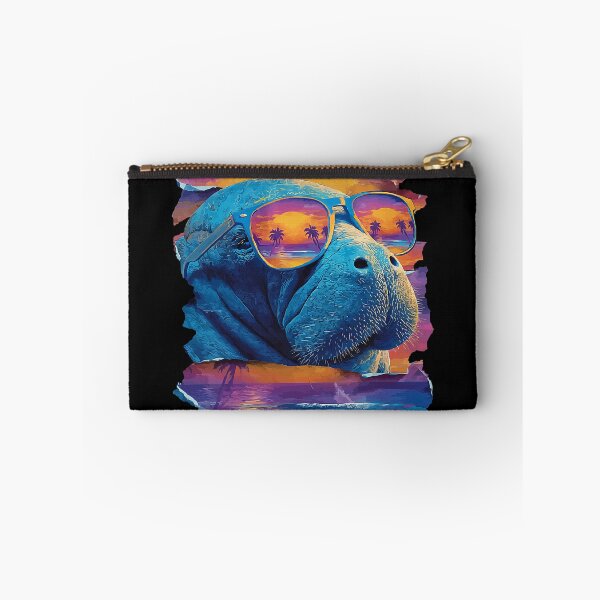 Item preview, Manatee with Sunglasses Sunset Beach Tropical Animal Summer designed and sold by Littermin.