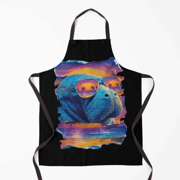 Item preview, Manatee with Sunglasses Sunset Beach Tropical Animal Summer designed and sold by Littermin.