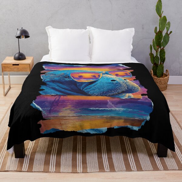 Item preview, Manatee with Sunglasses Sunset Beach Tropical Animal Summer designed and sold by Littermin.