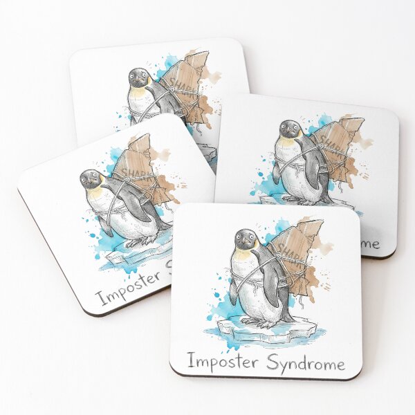 Item preview, Imposter Syndrome - Funny Penguin Shark Fin Satire designed and sold by SoulPT.