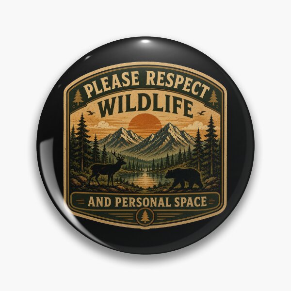 Item preview, Please Respect Wildlife And  Space – Retro Hiking Introvert Nature Design designed and sold by MotylekAnia.