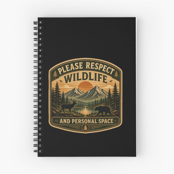 Item preview, Please Respect Wildlife And  Space – Retro Hiking Introvert Nature Design designed and sold by MotylekAnia.