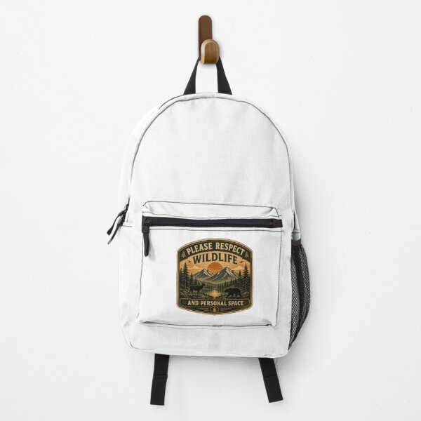 Item preview, Please Respect Wildlife And  Space – Retro Hiking Introvert Nature Design designed and sold by MotylekAnia.