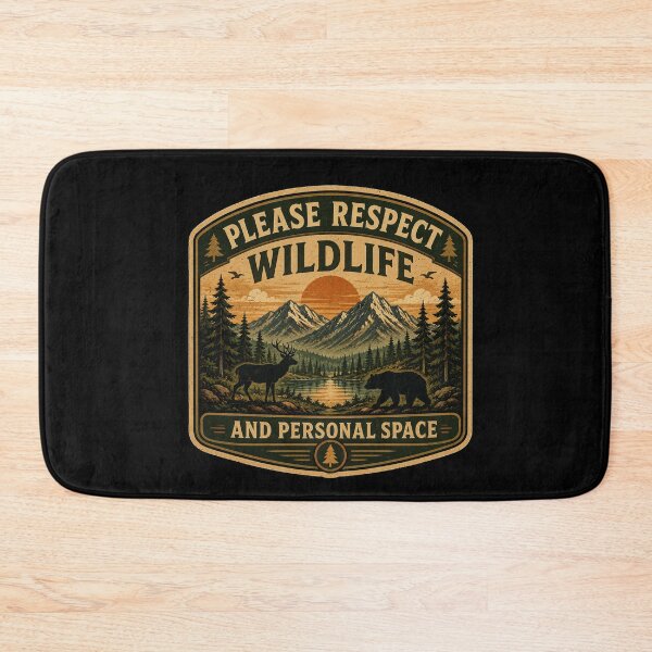 Item preview, Please Respect Wildlife And  Space – Retro Hiking Introvert Nature Design designed and sold by MotylekAnia.