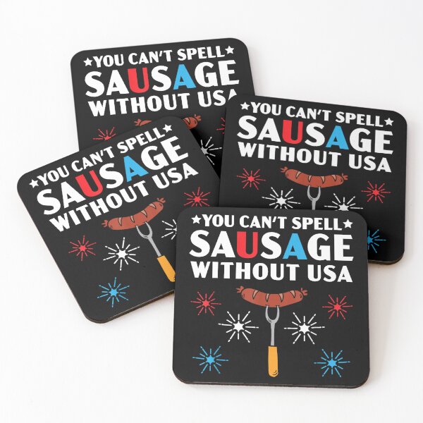 Item preview, you cant spell sausage without usa 4th of july america flag  designed and sold by mariazin.