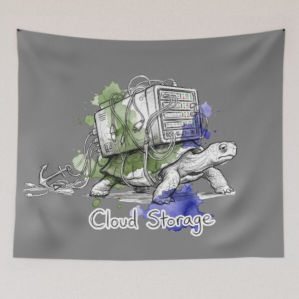 Item preview, Cloud Storage - Funny Tortoise Server Tech Satire designed and sold by SoulPT.