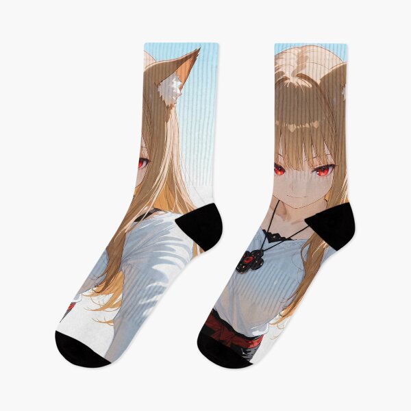 Item preview, Holo Spice And Wolf Selfie Smile Blue Sky Wolf Ears designed and sold by MicaheHaffner.