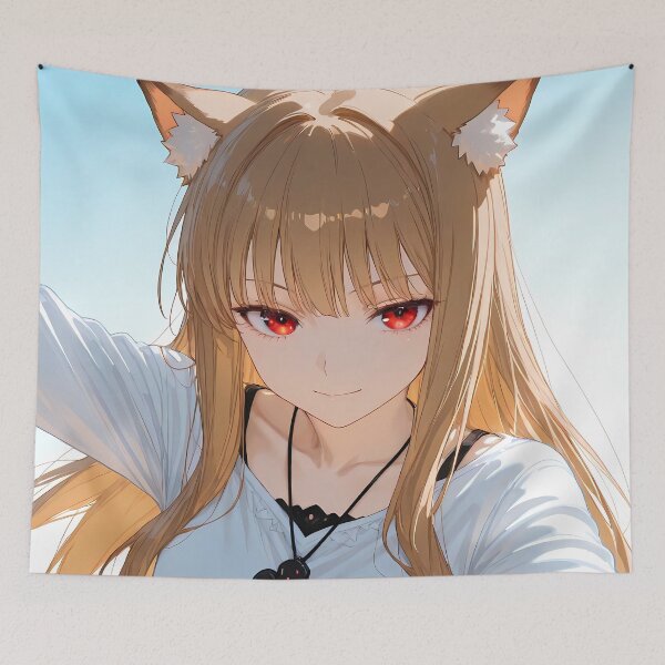 Item preview, Holo Spice And Wolf Selfie Smile Blue Sky Wolf Ears designed and sold by MicaheHaffner.