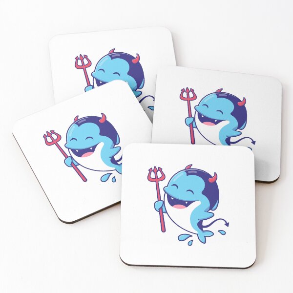 Item preview, Cute Little Blue Devil Shark with Pitchfork designed and sold by Julieneilw.