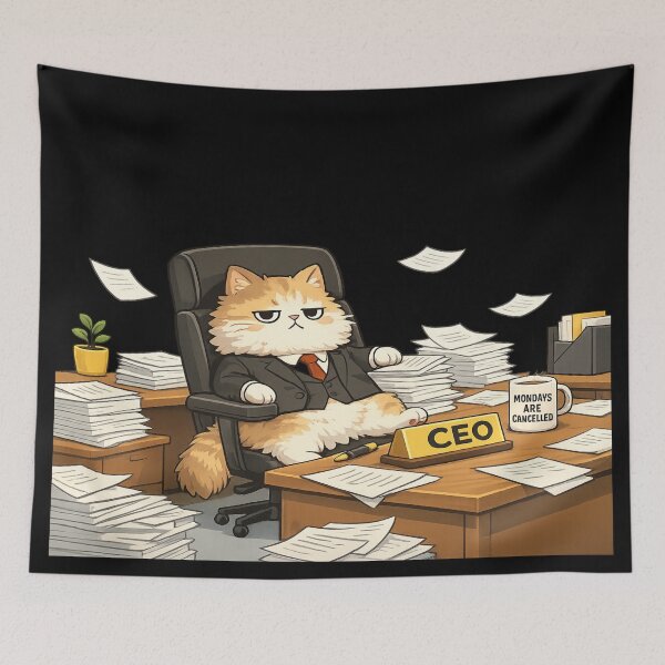 Item preview, Professionally Unbothered — Funny Cat CEO Office Gift Sticker Hoodie Mug USA designed and sold by irfanshikh.