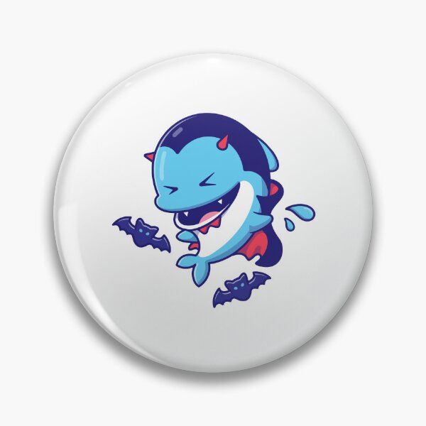 Item preview, Cute Blue Vampire Shark with Bats Cartoon designed and sold by Julieneilw.