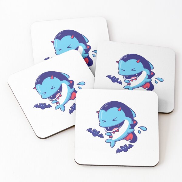 Item preview, Cute Blue Vampire Shark with Bats Cartoon designed and sold by Julieneilw.