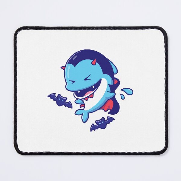 Item preview, Cute Blue Vampire Shark with Bats Cartoon designed and sold by Julieneilw.