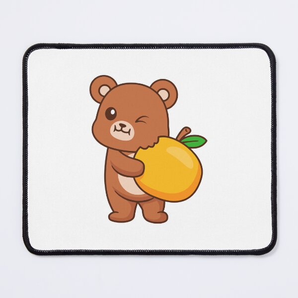 Item preview, Cute Teddy Bear Eating Sweet Mango Illustration designed and sold by Julieneilw.