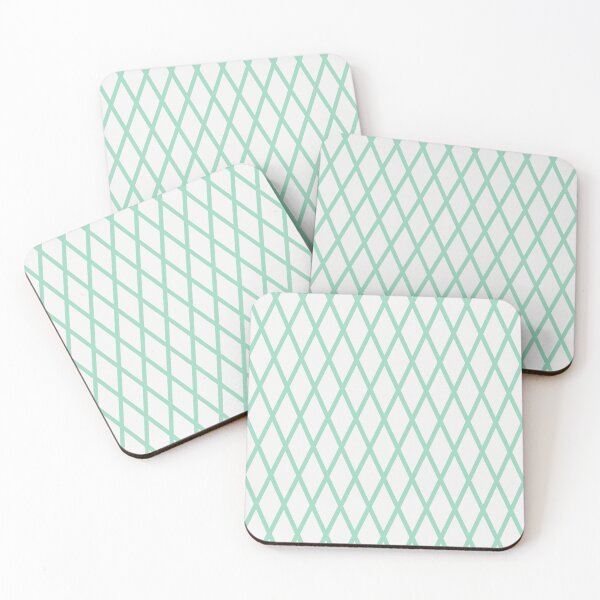 Item preview, White And Mint Lattice Pattern designed and sold by pattern-archive.