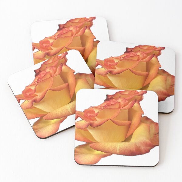 Item preview, Vibrant Golden Orange Rose with Red Tipped Petals designed and sold by BalkanBloom.
