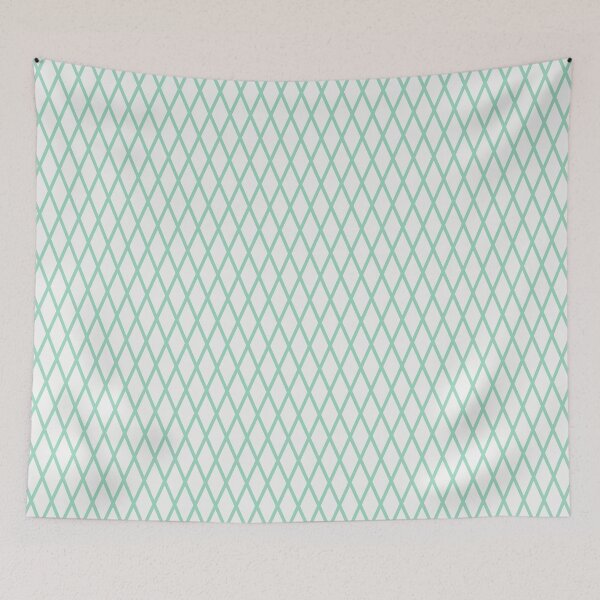 Item preview, White And Mint Lattice Pattern designed and sold by pattern-archive.