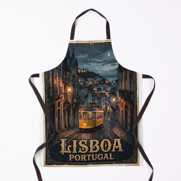 Item preview, Lisbon Portugal Vintage Dark Gothic Yellow Tram Travel Poster designed and sold by Ar0undTheW0rld.