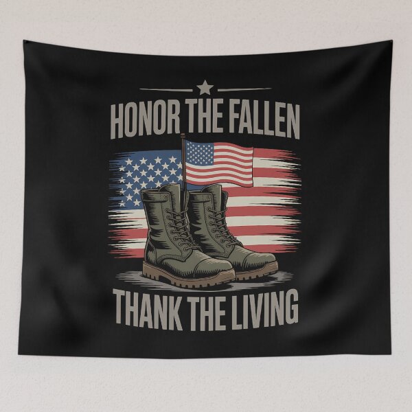 Item preview, Honor The Fallen Thank The Living American Flag designed and sold by SapfireStuArt.