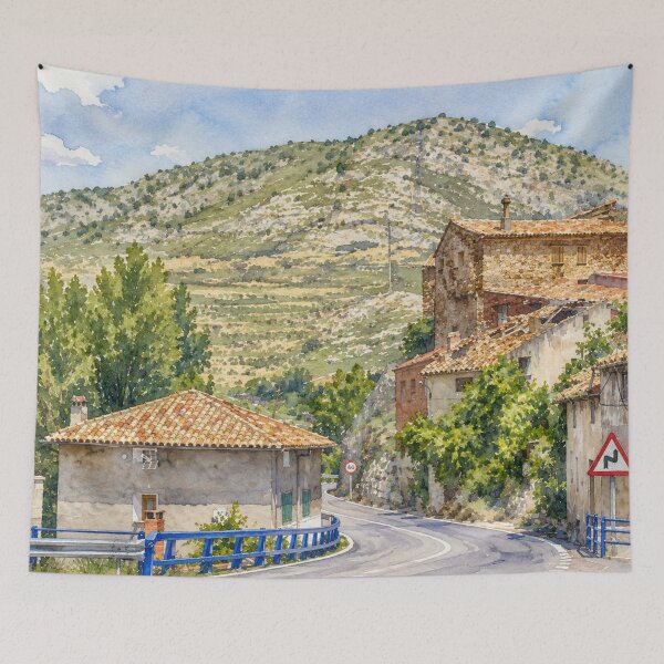 Item preview, Utrillas in Watercolor — Path Between Mountains designed and sold by Miradas del Mundo.