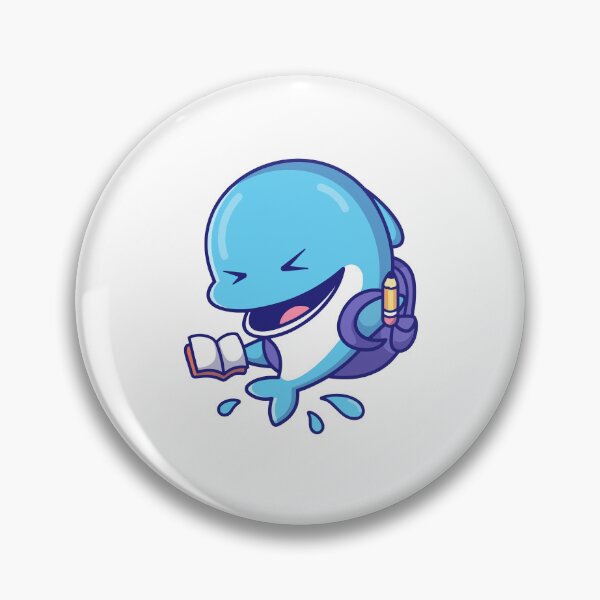 Item preview, Cute Blue Dolphin Going To School Cartoon Illustration designed and sold by Julieneilw.