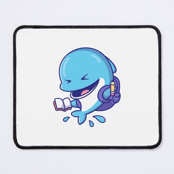 Item preview, Cute Blue Dolphin Going To School Cartoon Illustration designed and sold by Julieneilw.