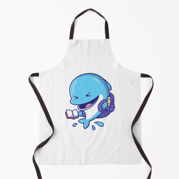 Item preview, Cute Blue Dolphin Going To School Cartoon Illustration designed and sold by Julieneilw.