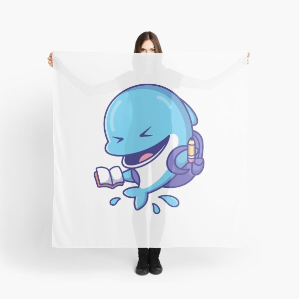 Item preview, Cute Blue Dolphin Going To School Cartoon Illustration designed and sold by Julieneilw.