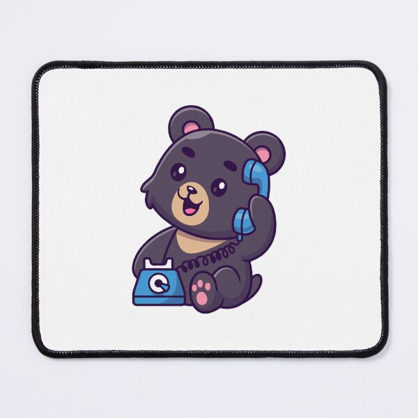 Item preview, Cute Black Bear Talking On Retro Telephone Cartoon designed and sold by Julieneilw.