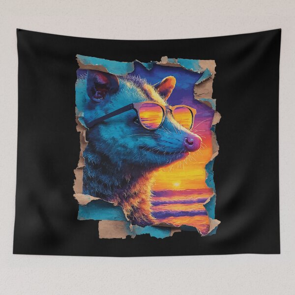 Item preview, Opossum with Sunglasses Sunset Beach Tropical Possum Summer designed and sold by Littermin.