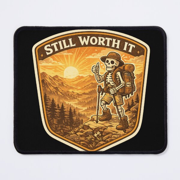 Item preview, No Pain No Summit — Funny Dead Tired Skeleton Hiker Gift Sticker Hoodie Mug USA designed and sold by irfanshikh.