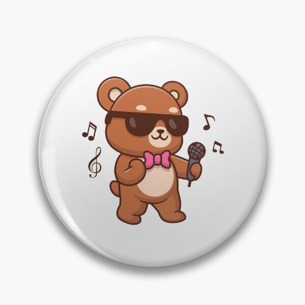 Item preview, Cool Teddy Bear Singing With Microphone Cartoon designed and sold by Julieneilw.