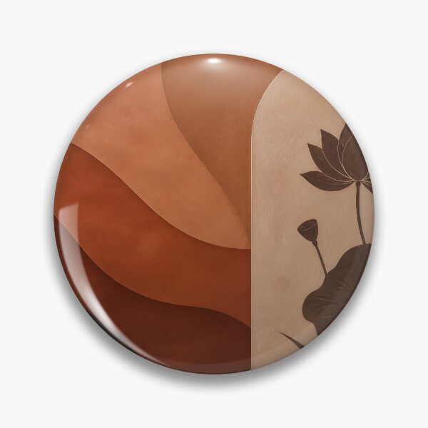 Item preview, Zen Lotus Flower Minimalist Clay Red Abstract Waves designed and sold by Glitchart66.