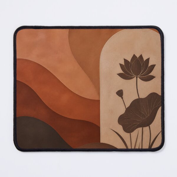 Item preview, Zen Lotus Flower Minimalist Clay Red Abstract Waves designed and sold by Glitchart66.