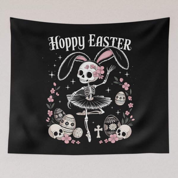 Item preview, Hoppy Easter Bunny Skeleton Dancing Spooky Easter Gothic designed and sold by SapfireStuArt.