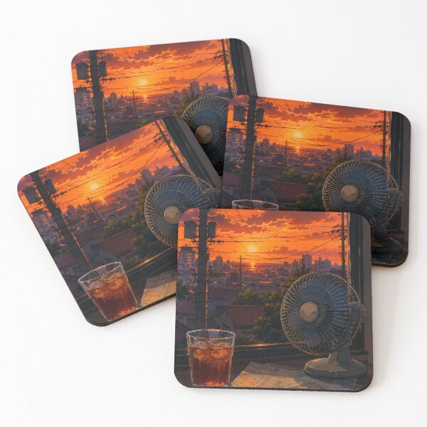 Item preview, Atardecer en la ciudad cableada - Estética lofi japonesa designed and sold by bapupa.