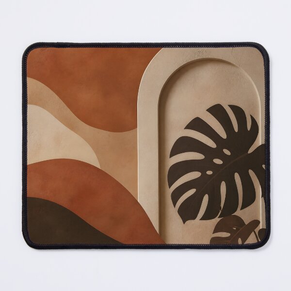 Item preview, Minimalist Monstera Leaf Earthy Waves Abstract designed and sold by Glitchart66.