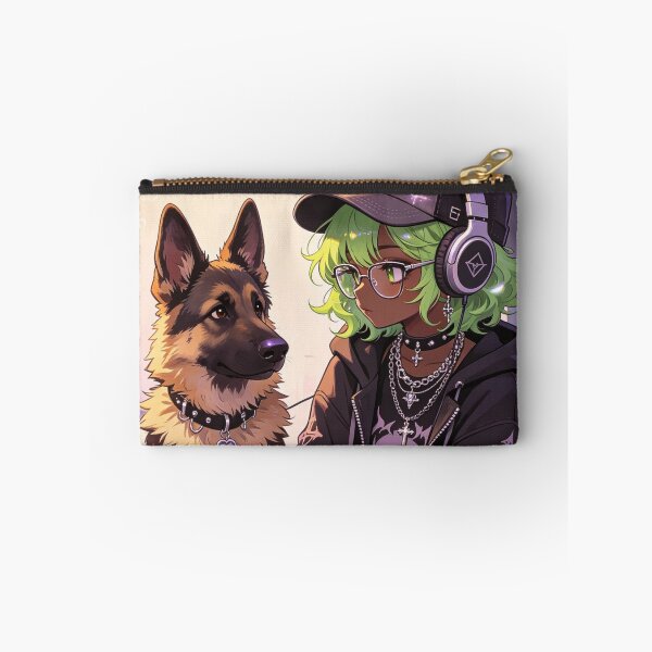 Item preview, Anime Goth Girl with German Shepherd Streetwear Aesthetic designed and sold by unboxedbyJuls.