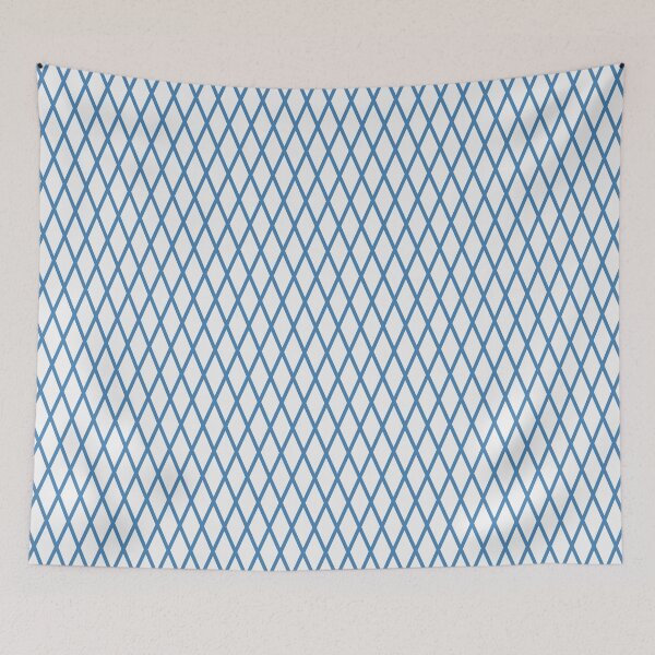 Item preview, White And Steel Blue Lattice Pattern designed and sold by pattern-archive.
